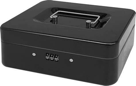 Steel Cash Box with Combination Lock, Metal Small Money 